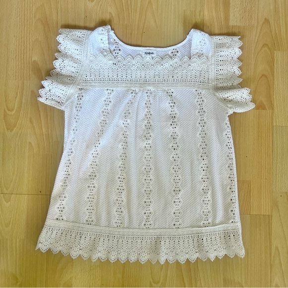 Kindred Tops - Anthropology Kindred Bohemian Lace Eyelet Top